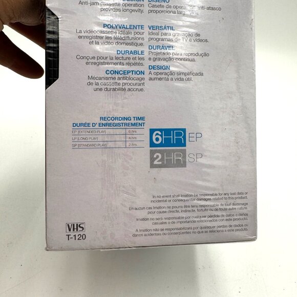 Memorex 120 Minute RV 6-Hour Blank VHS Tapes T-120 PG Pack of 5 NEW Sealed - Picture 10 of 10